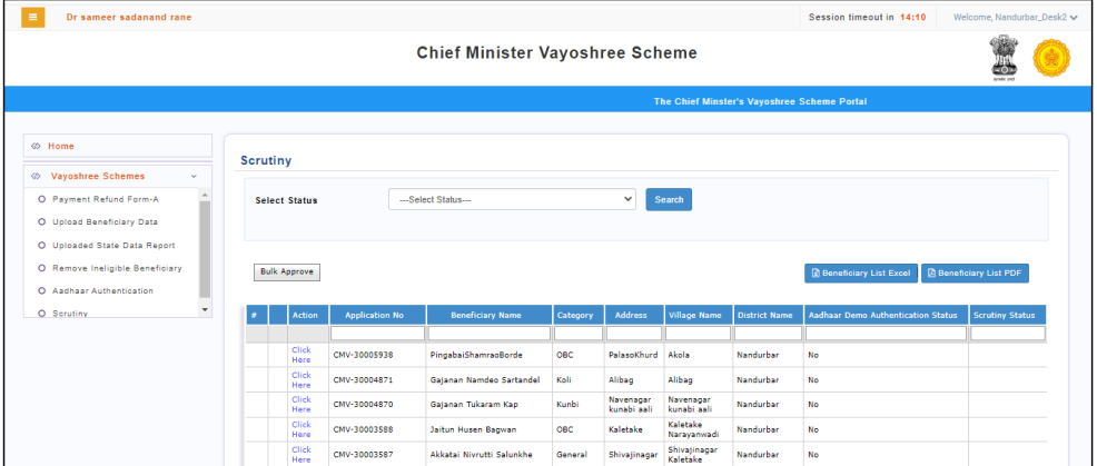 Scrutiny tab