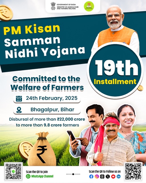 PM Kisan 19th Installment Details