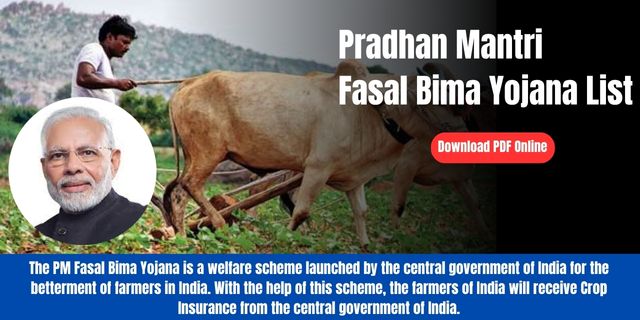 Pradhan Mantri Fasal Bima Yojana List